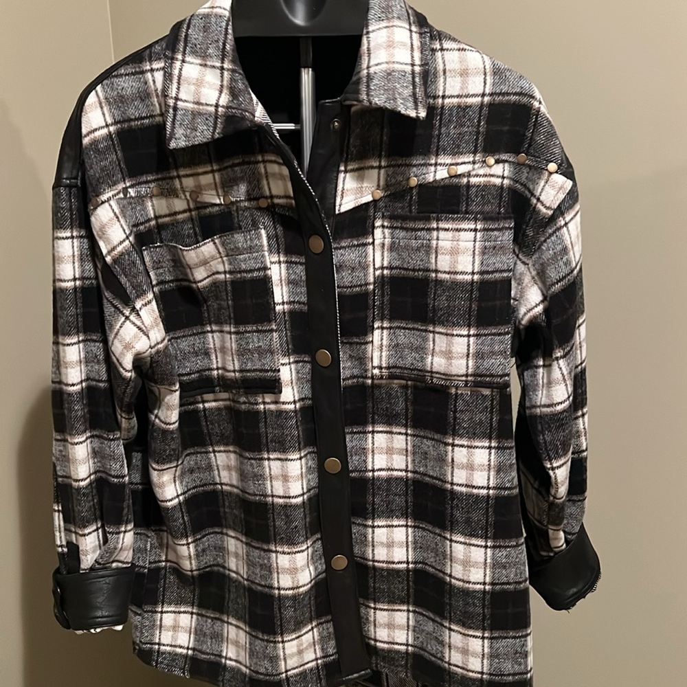Gilded Intent Women’s Studded Plaid Shacket